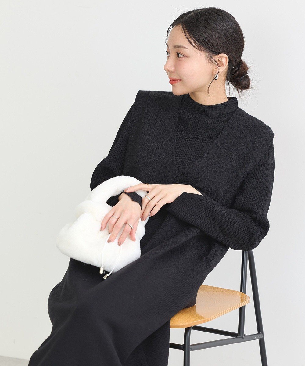 earth music&ecology Ｓｅｔ２点ハイネックプルオーバー＋ニットワンピース 