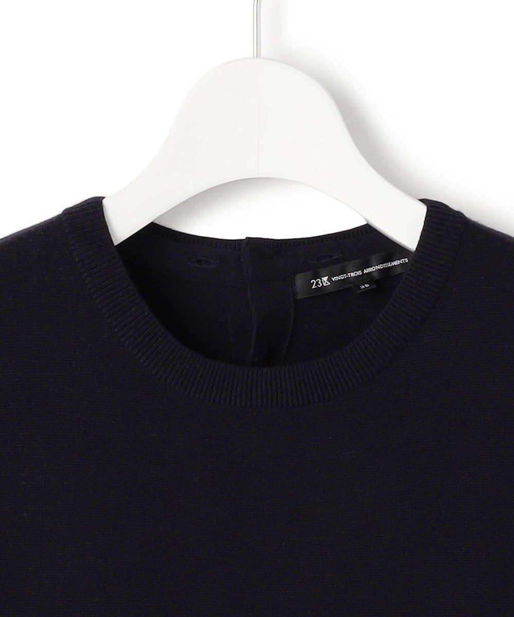 23区 S 【洗える/吊り干しOK】ヴィスコースストレッチ レース襟 ワンピース 