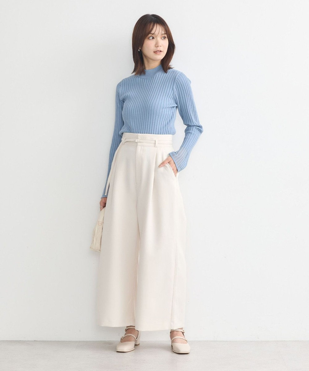 earth music&ecology ベルト付きワイドパンツ 