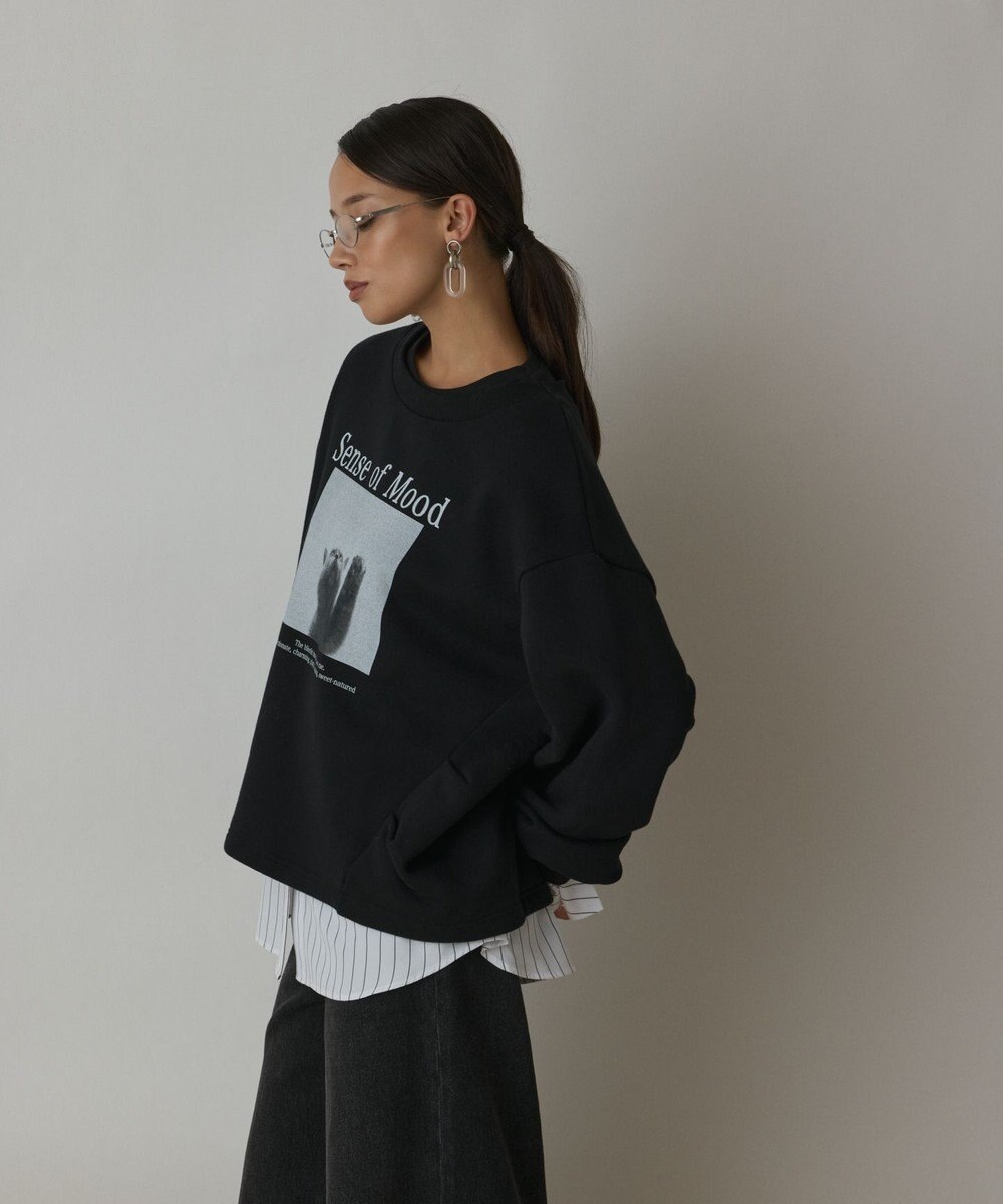 GRACE CONTINENTAL Catphoto裏毛トップ 