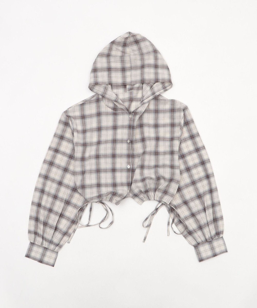 WEGO チェックショートフードシャツ 