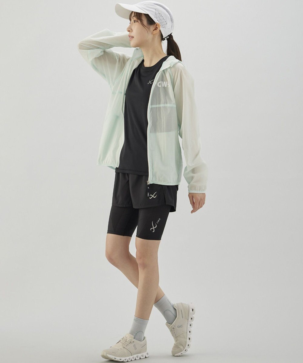 CW-X 【WOMEN】 CW-X スポーツタイツ ハーフ ひざ上丈 下半身サポート(股関節・腰・おしり・ふともも) 全面メッシュ素材 マラソン・球技 レディース HZY775 /ワコール 