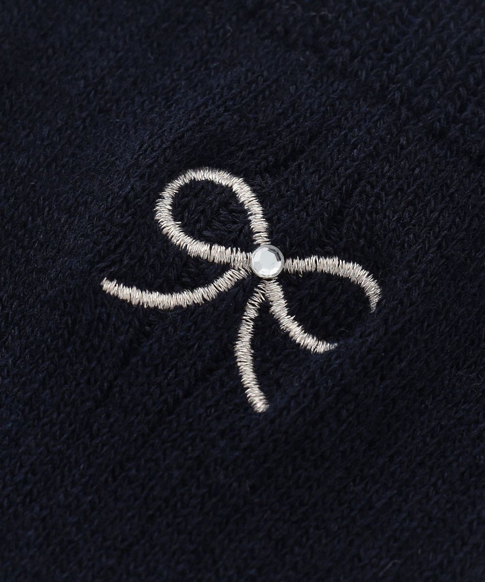 ANY KIDS 【日本製】リボン 刺繍 ハイソックス 