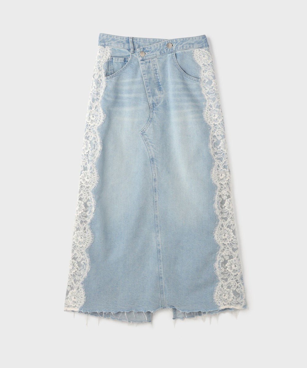 GRACE CONTINENTAL サイドレースデニムスカート 
