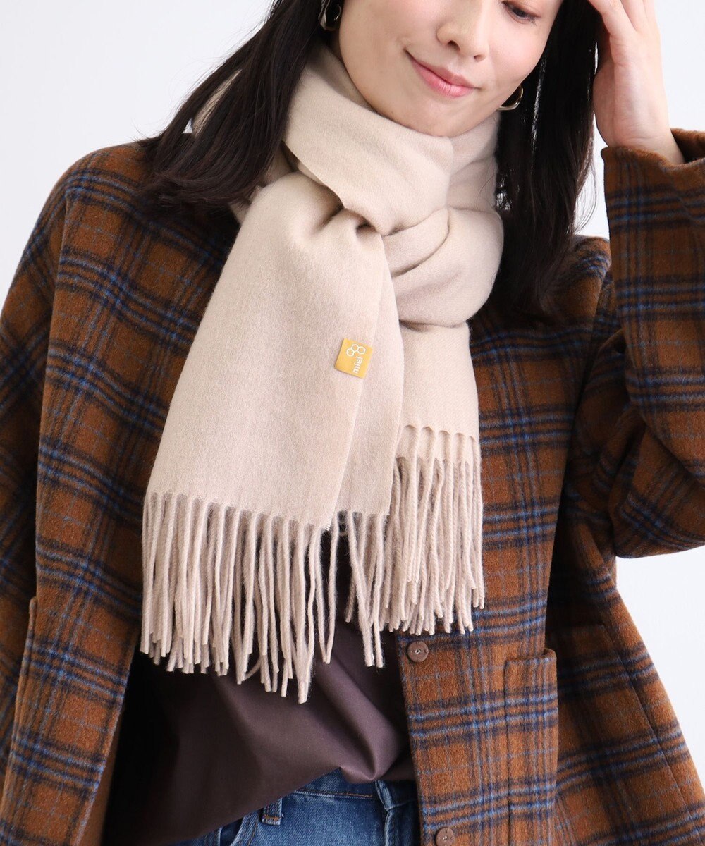 MOONBAT WEB限定【洗える】ミエル (miel) カシミヤ100％ 無地ストール 