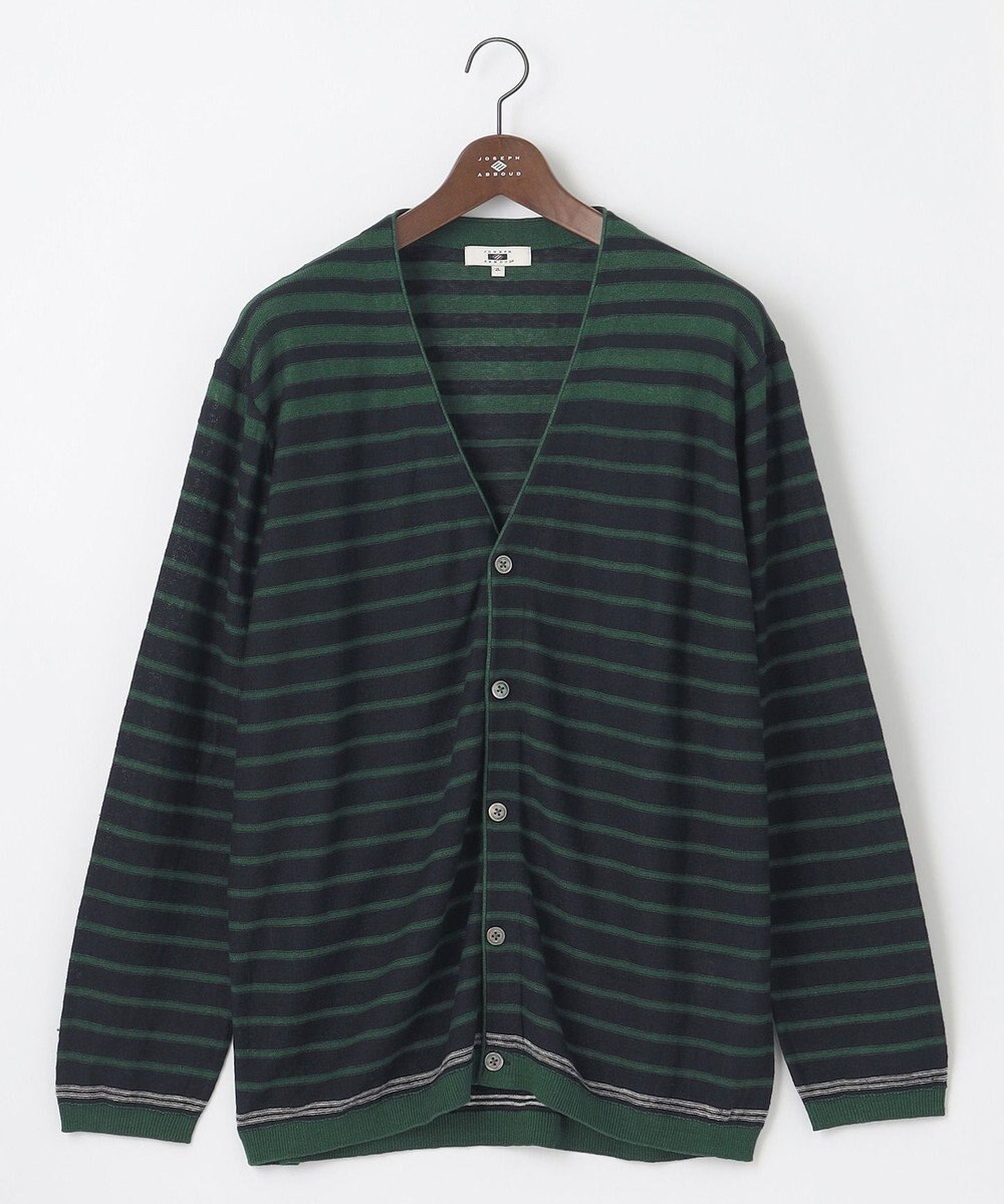 JOSEPH ABBOUD 【キングサイズ・洗える】フランドルリネンボーダーカーディガン 