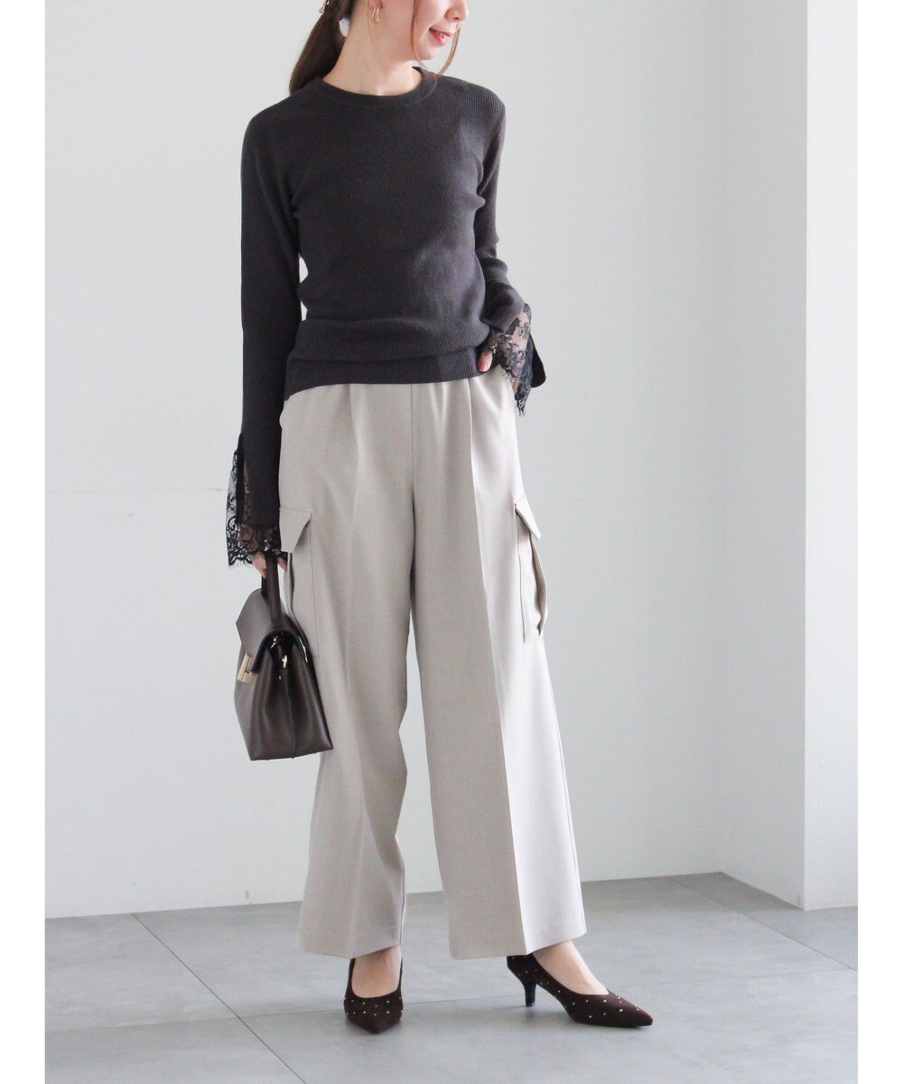 Te chichi レースカフスレイヤードニット 