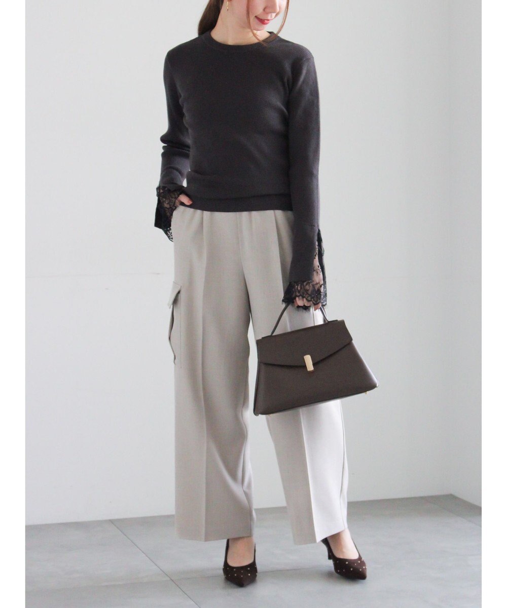 Te chichi レースカフスレイヤードニット 