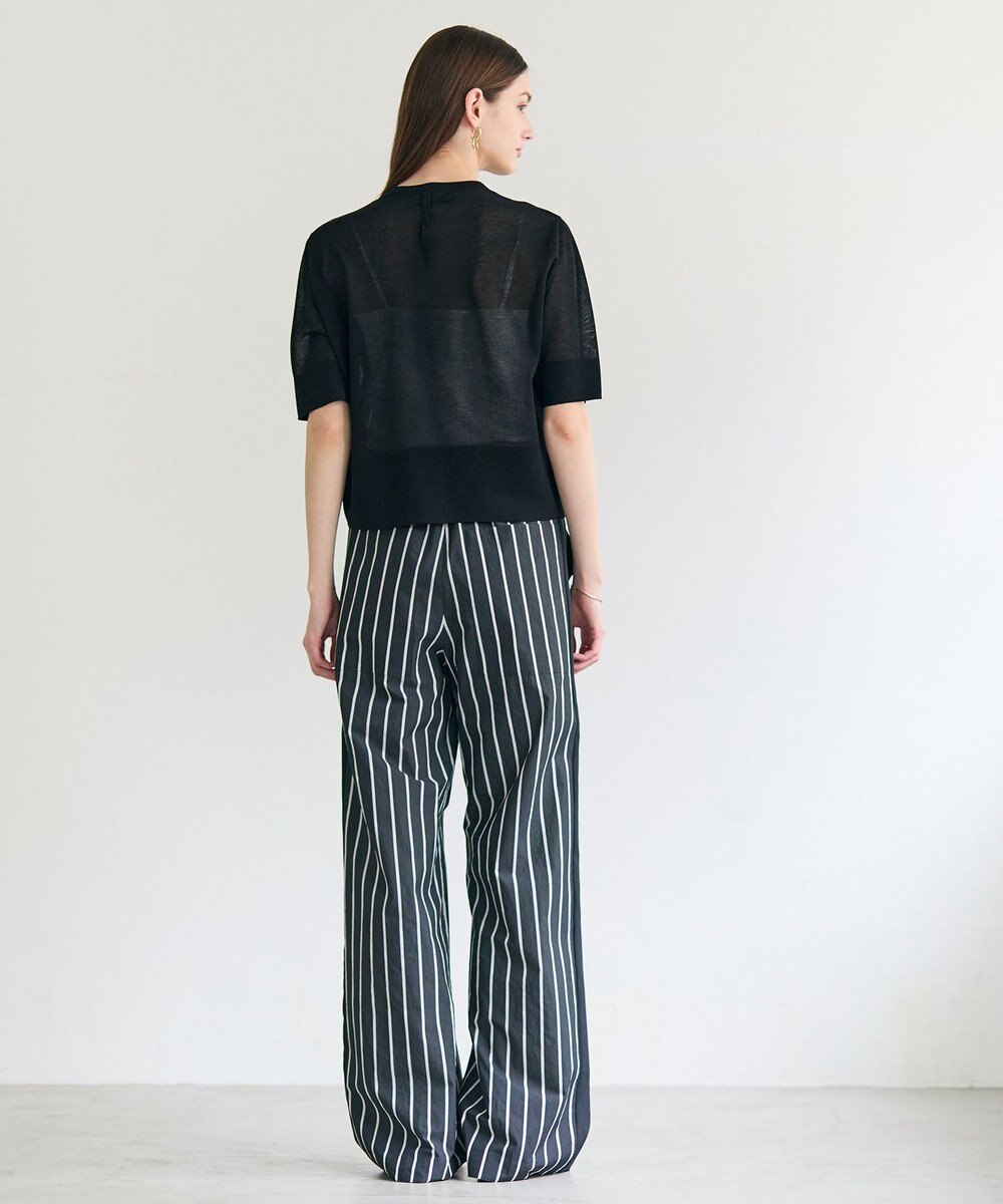 BEIGE， QUARTZ / 側章コンビ ストライプパンツ 