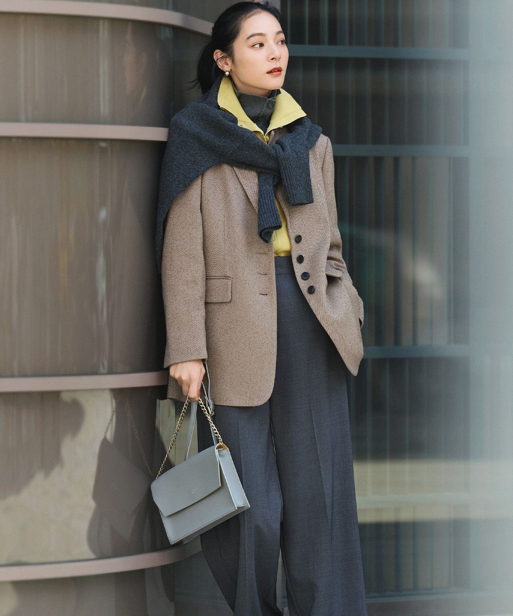 組曲 L 【前後着用可 / 加藤ローサさん着用】スムースストレッチタートル ニット 