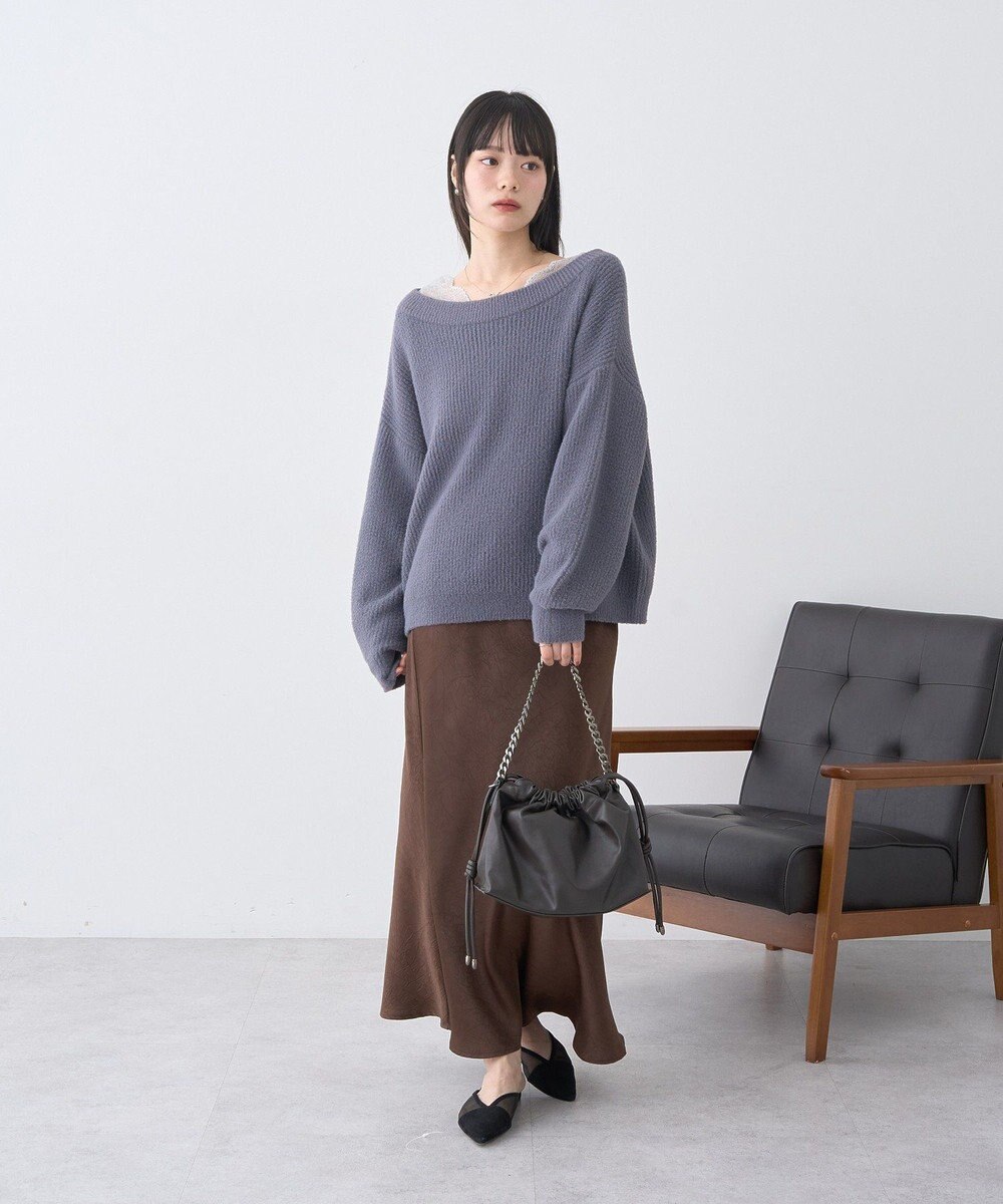 earth music&ecology パウダーシャギー畦プルオーバー 