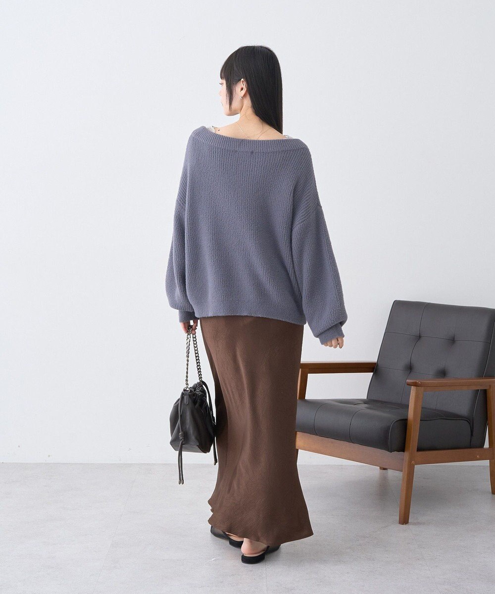 earth music&ecology パウダーシャギー畦プルオーバー 