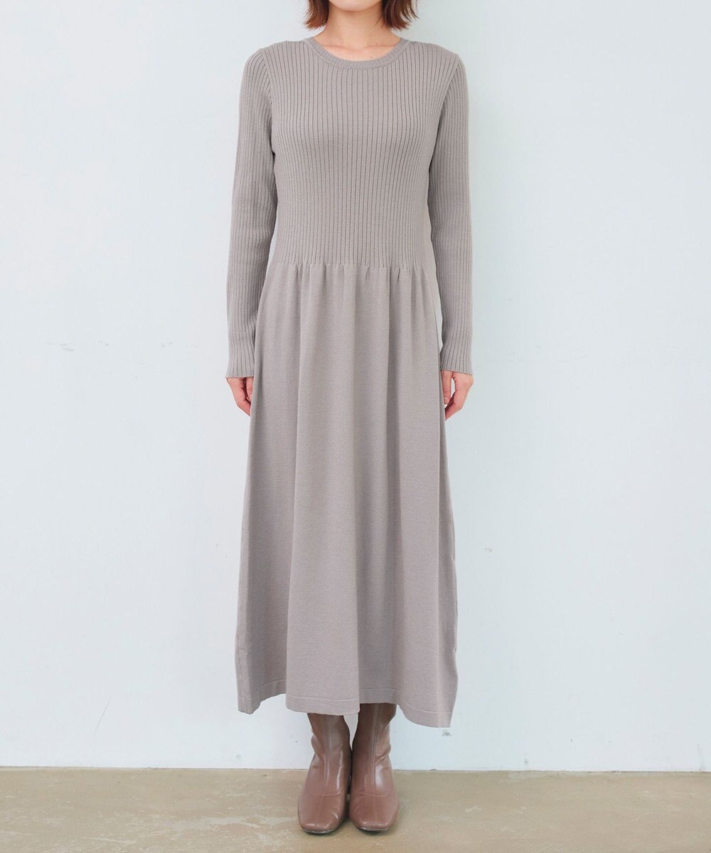 Tiaclasse 【2点セット・洗える】細ケーブルニットトップス＆ニットワンピース 