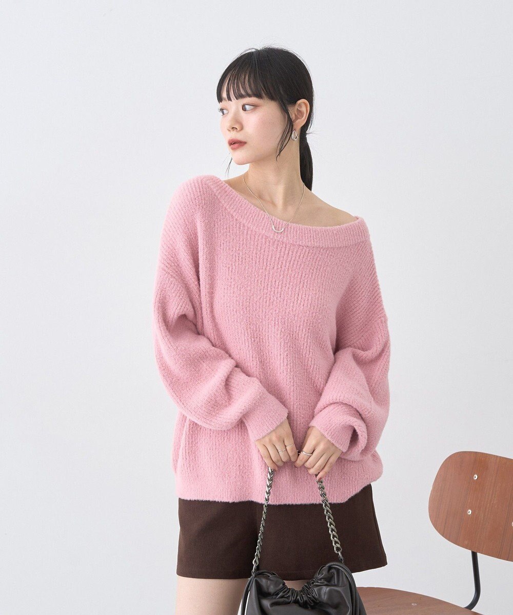 earth music&ecology パウダーシャギー畦プルオーバー 