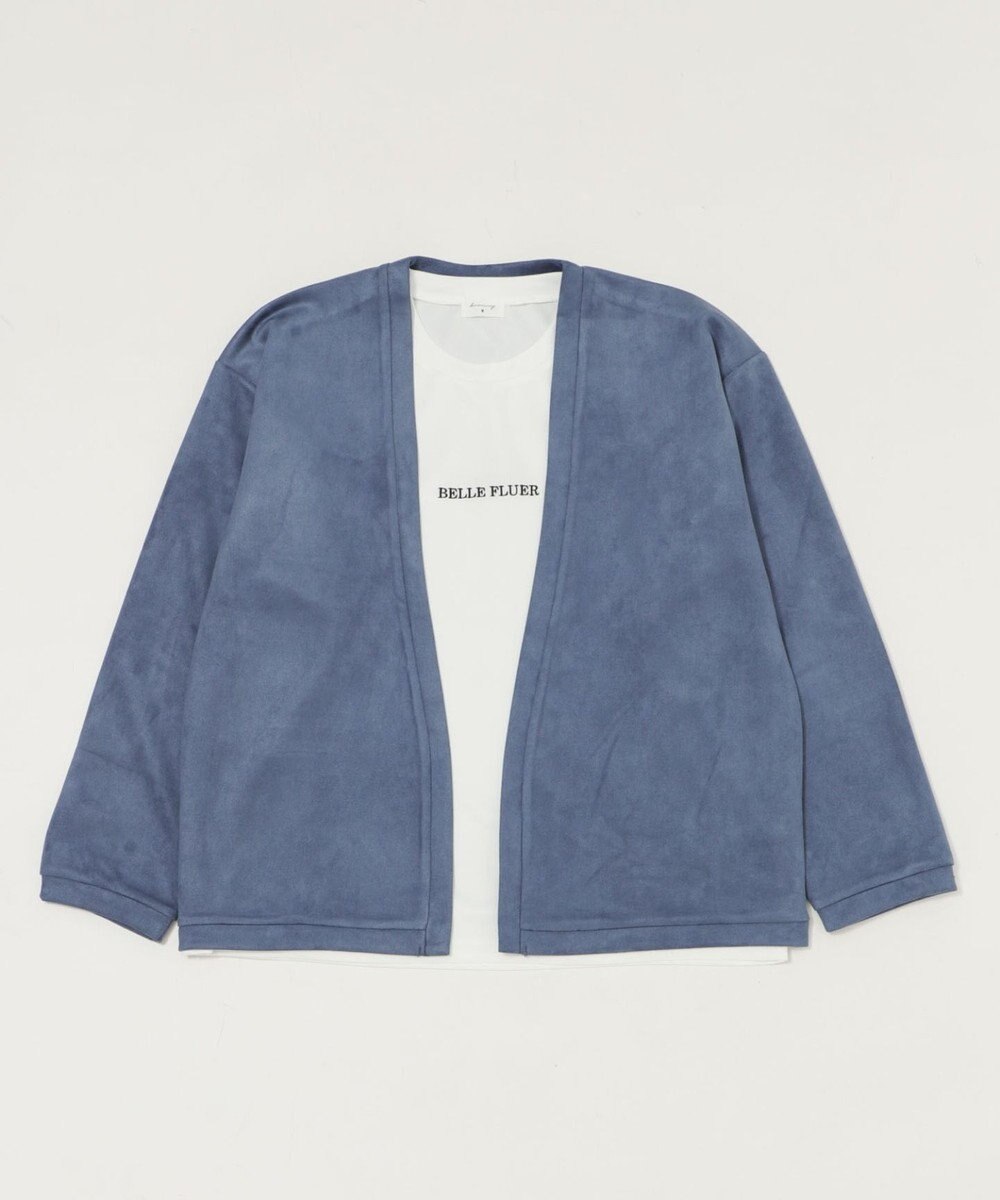 WEGO 【ユニセックス着用アITEM/２点SET】フェイクスウェードアンサンブルカーディガン 