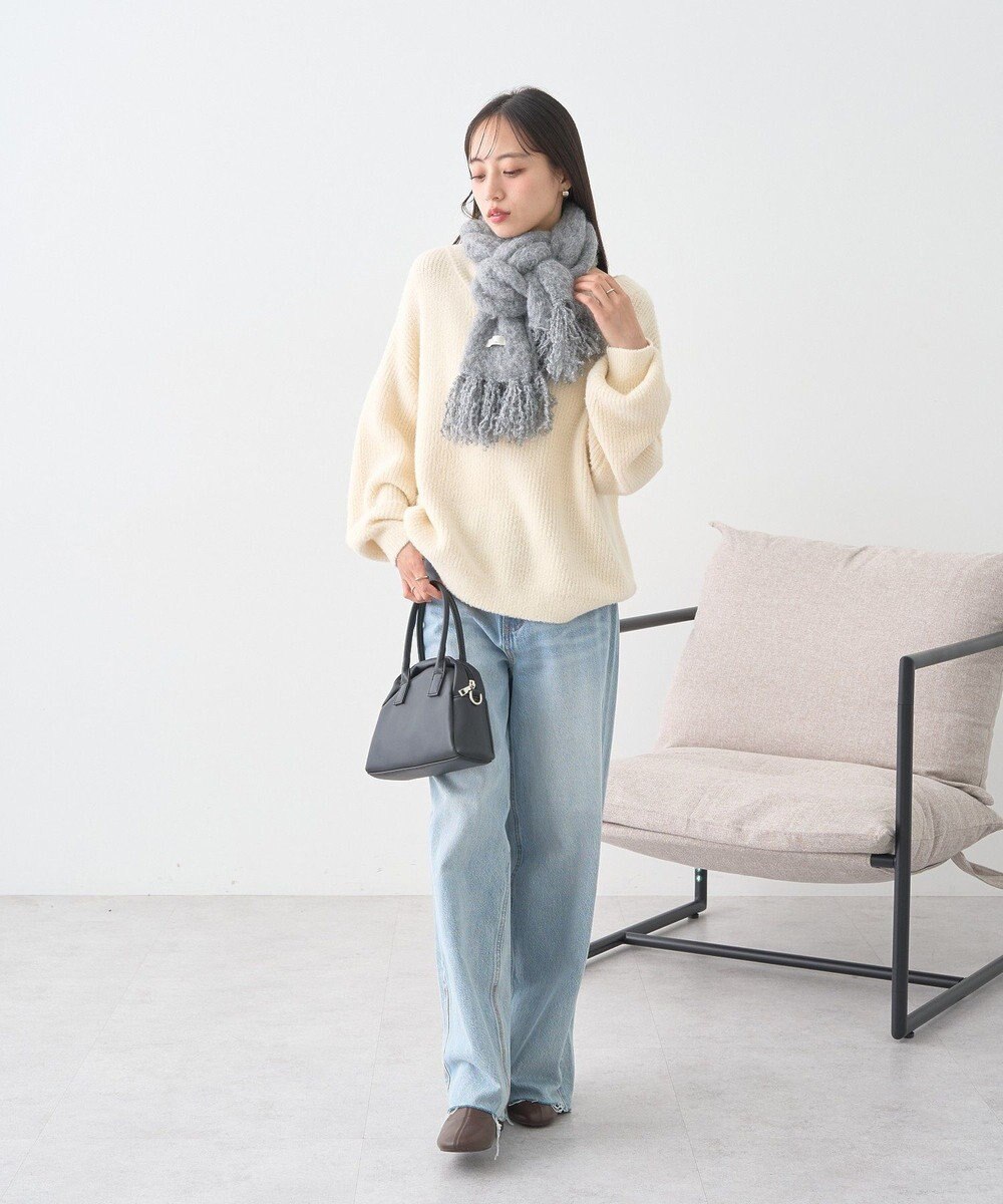 earth music&ecology パウダーシャギー畦プルオーバー 