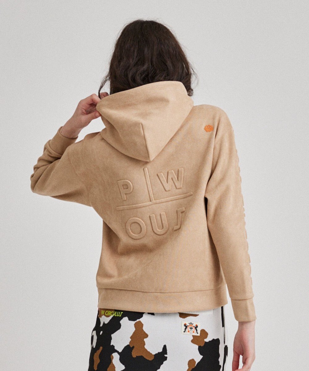 PW CIRCULUS 【WOMEN】スエード調 デタッチャブルフーディ 