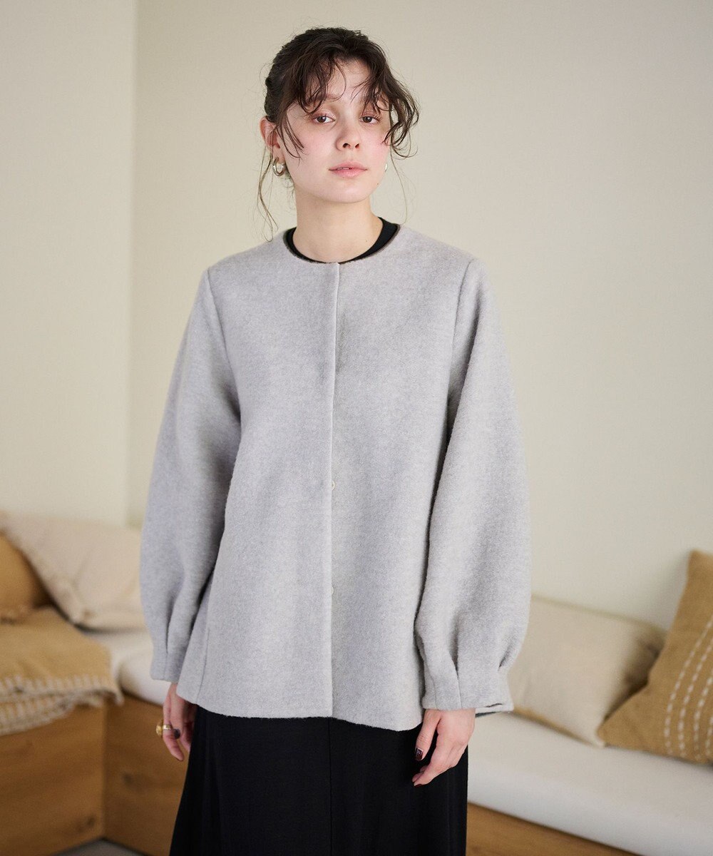 #Newans 【洗濯機可能】バックフレアショートコート 