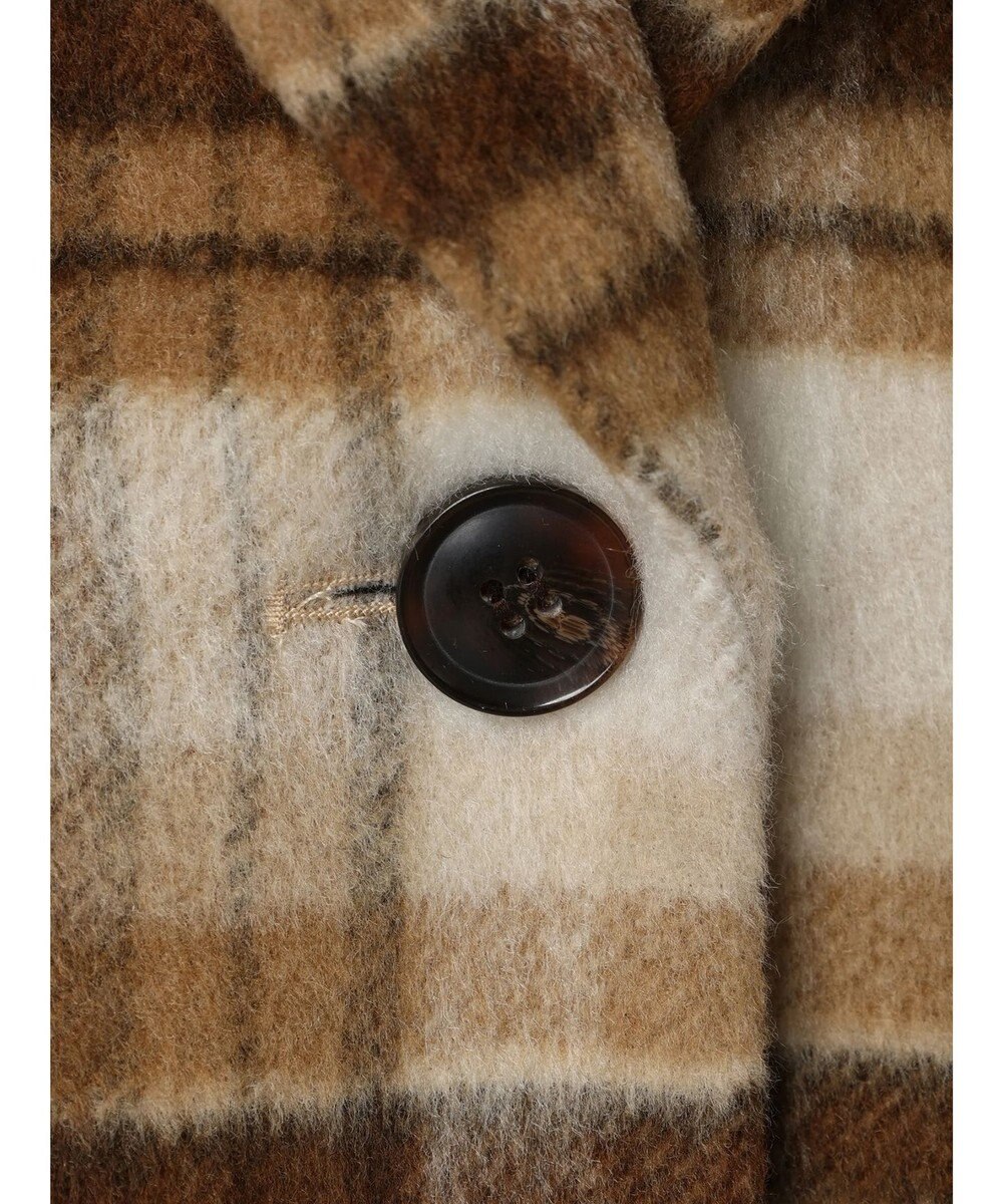 Green Parks ・ＥＬＥＮＣＡＲＥ　ＤＵＥ　シャギーチェックミドルコート 