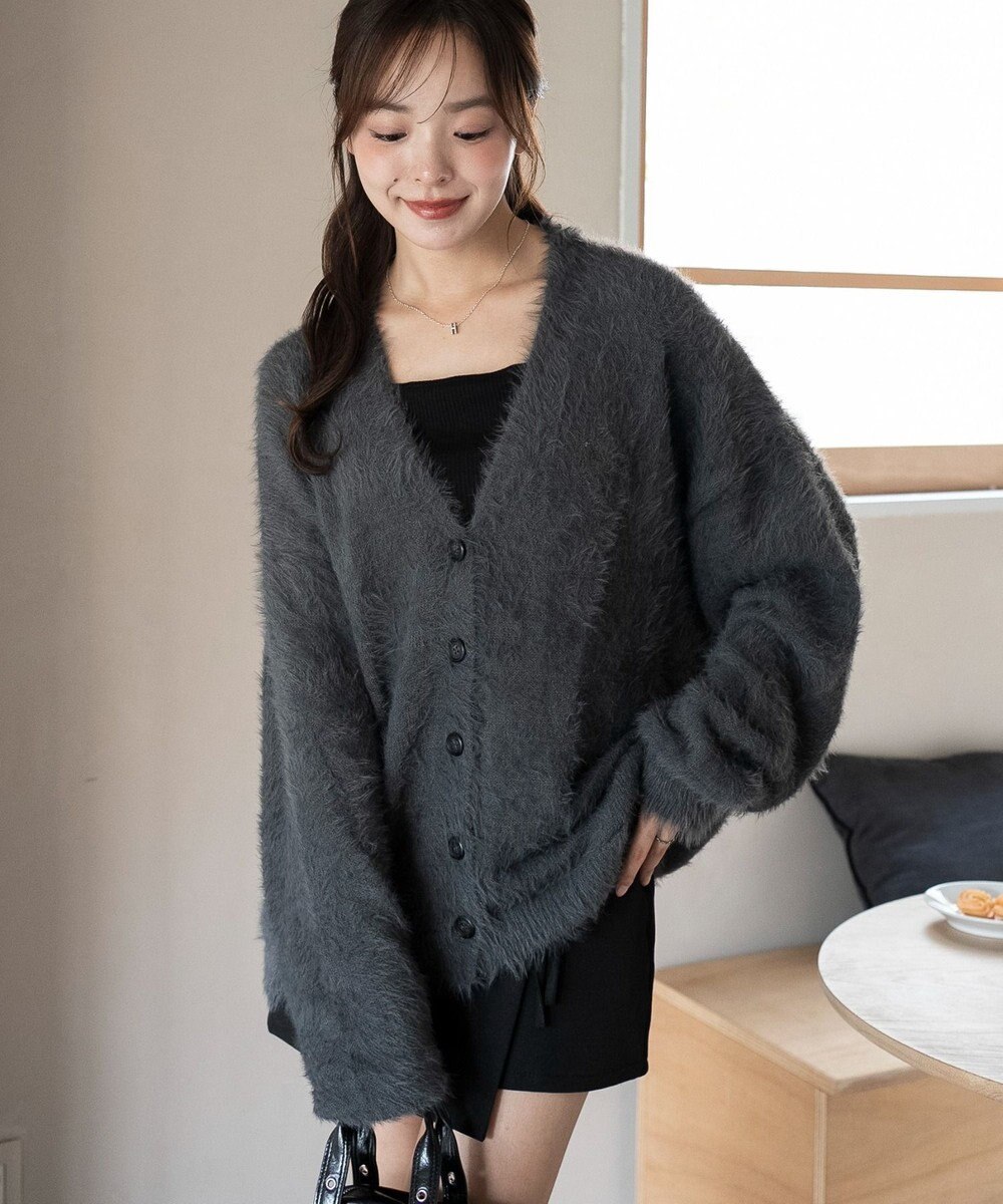 WEGO 【25年秋冬新作/WEB限定】別注USPOLOシャギーニットカーデ 