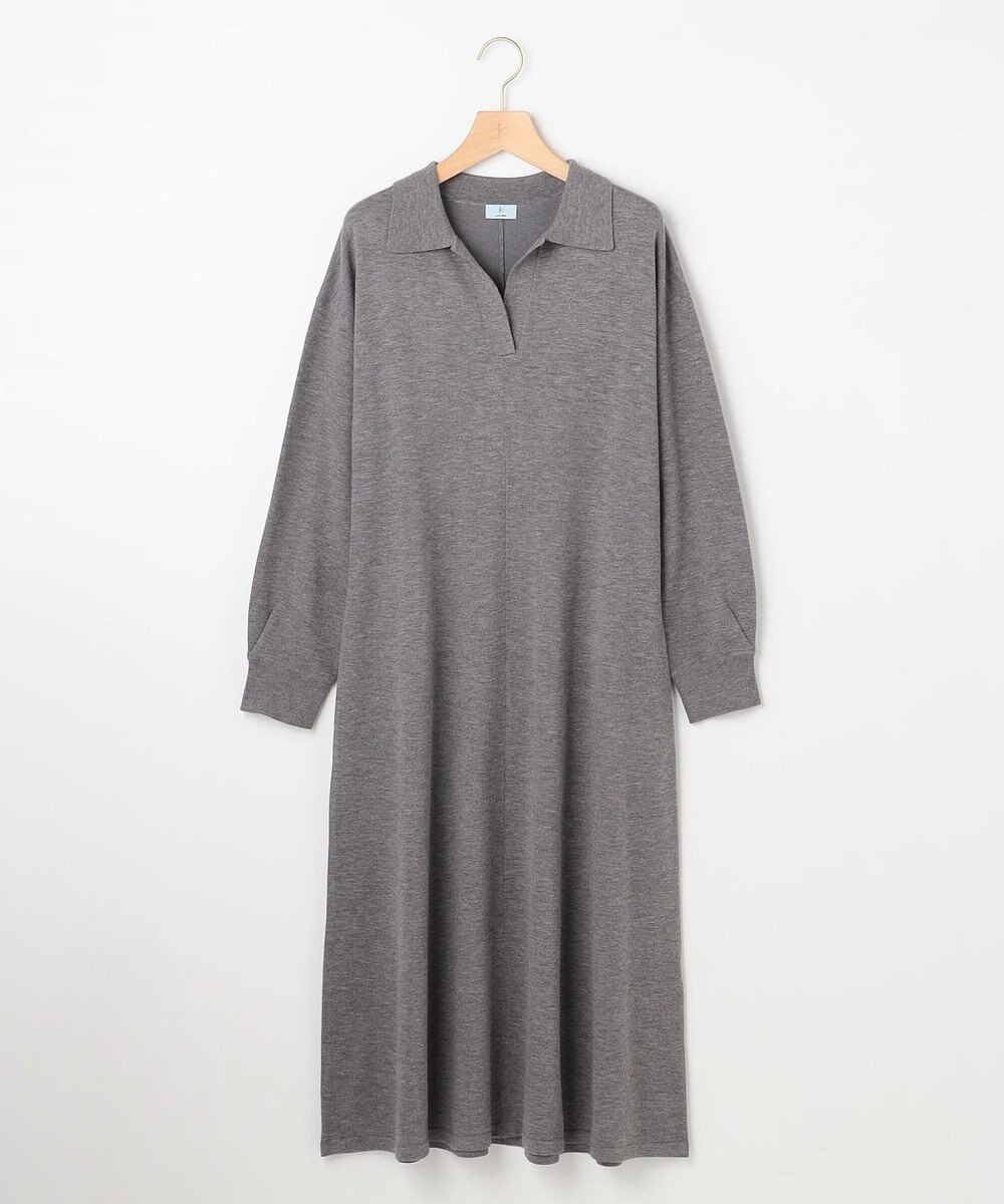 組曲 【加藤ローサさん着用】スキッパーニット ワンピース 