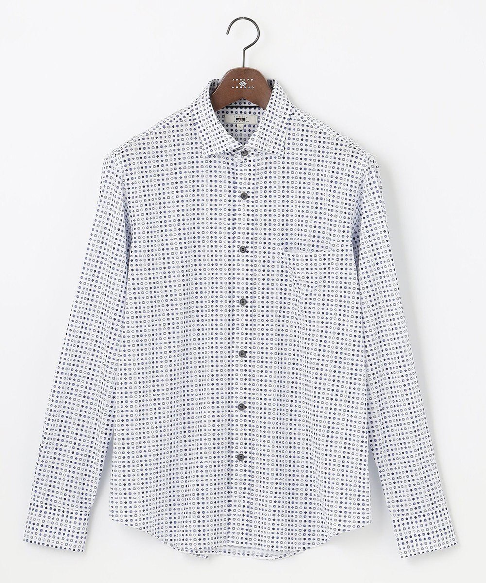 JOSEPH ABBOUD 【快適な着心地】コンパクトジャージー鹿の子プリント シャツ 