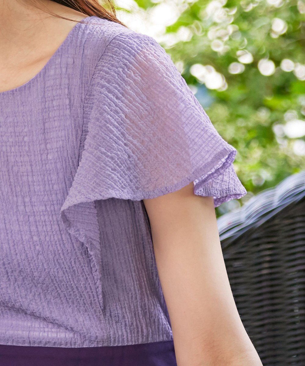 Tiaclasse L 【洗える】シフォンチェック配色フリルワンピース 