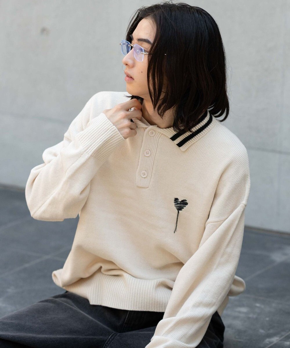 WEGO ラインポロニットプルオーバー 