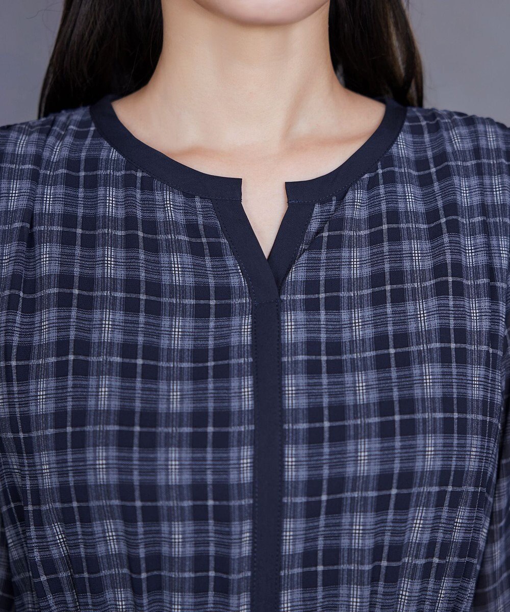 Tiaclasse L シアーチェック配色ワンピース 