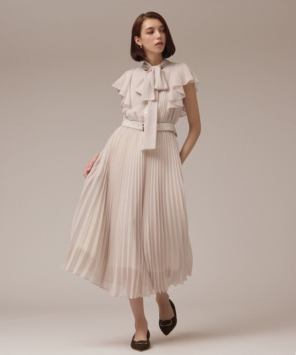 GRACE CONTINENTAL ボウタイプリーツドレス 