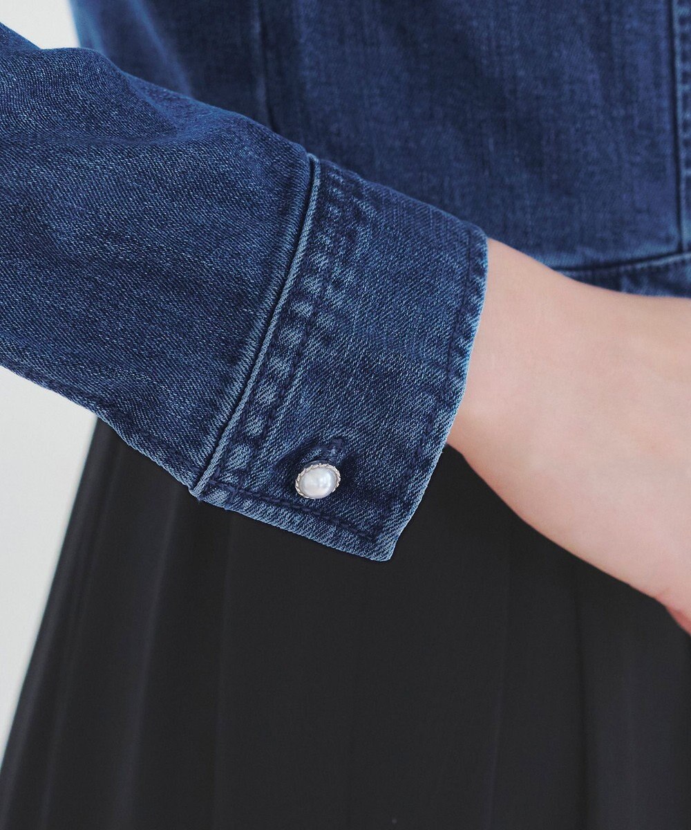 Tiaclasse 【洗える】ノーカラーデニムジャケット 