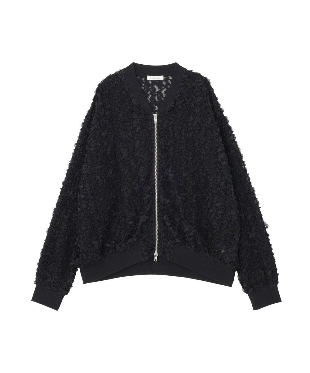 Green Parks フラワー柄チュールブルゾン 