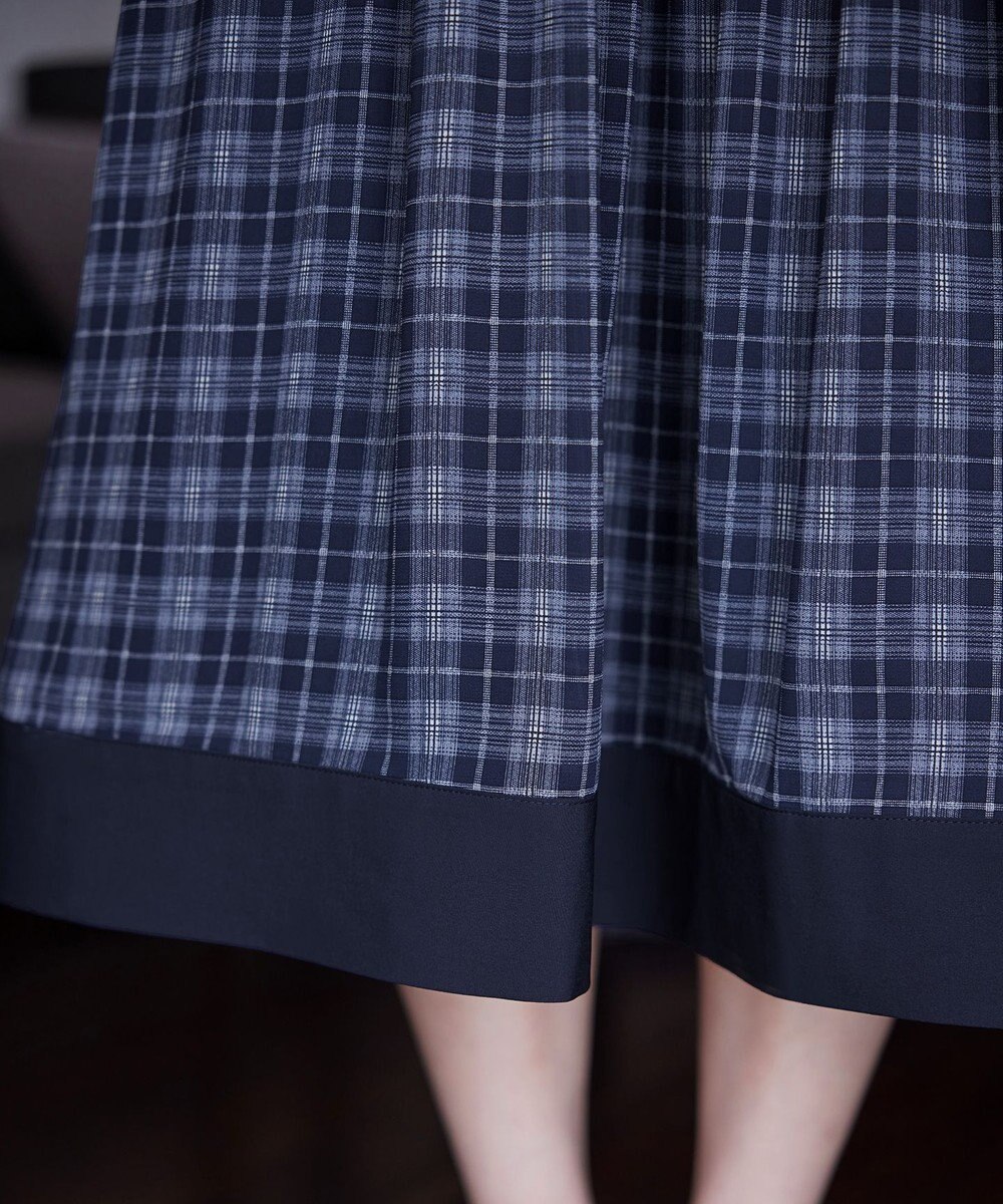 Tiaclasse L シアーチェック配色ワンピース 