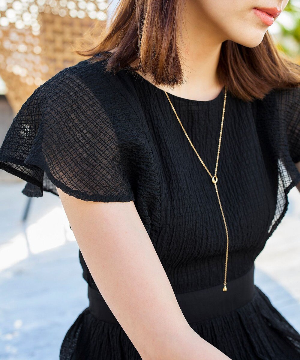 Tiaclasse L 【洗える】シフォンチェック配色フリルワンピース 