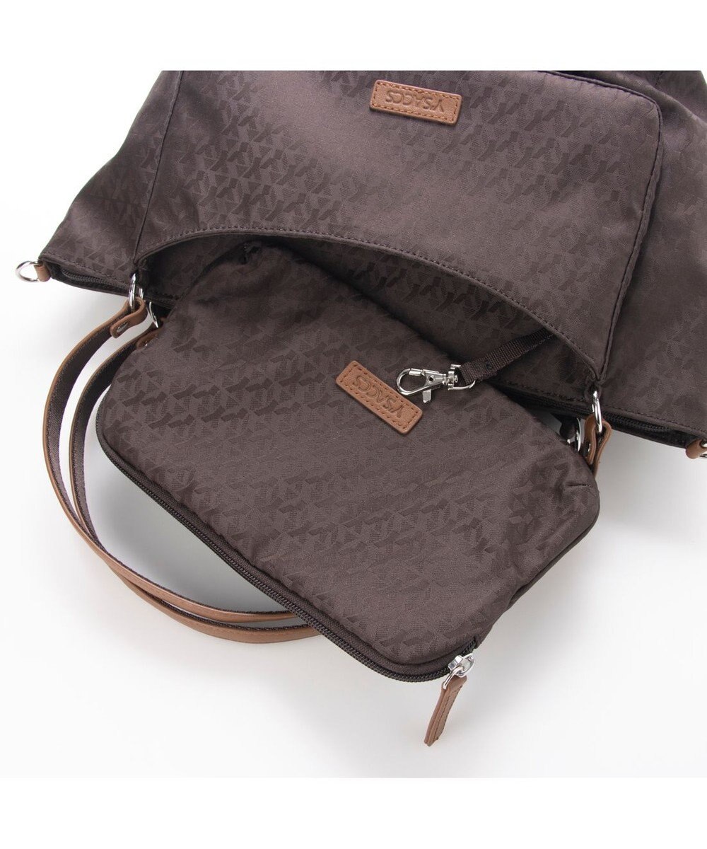 Y'SACCS ポーチ付きモノグラム2WAYトート 