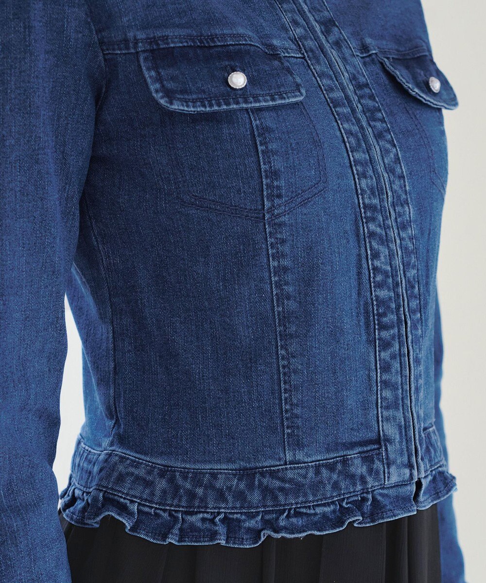 Tiaclasse 【洗える】ノーカラーデニムジャケット 