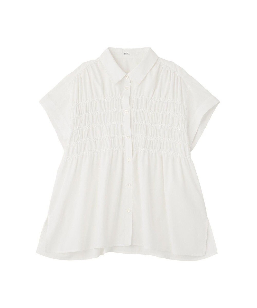 CRAFT STANDARD BOUTIQUE シャーリングショートスリーブブラウス 