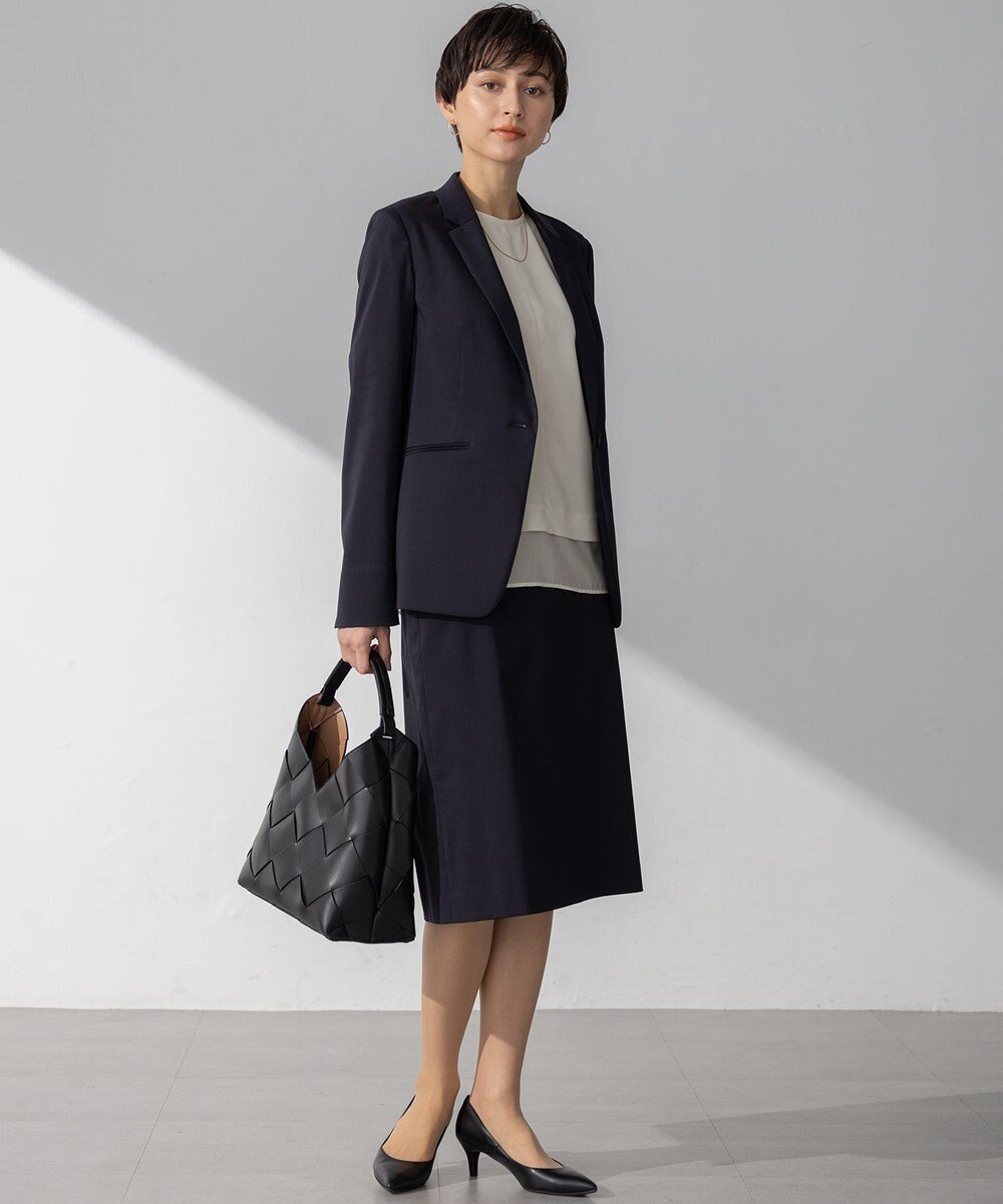 23区 【吸水速乾/UVカット/接触冷感】ストレッチジョーゼット シアーコンビ カットソー 