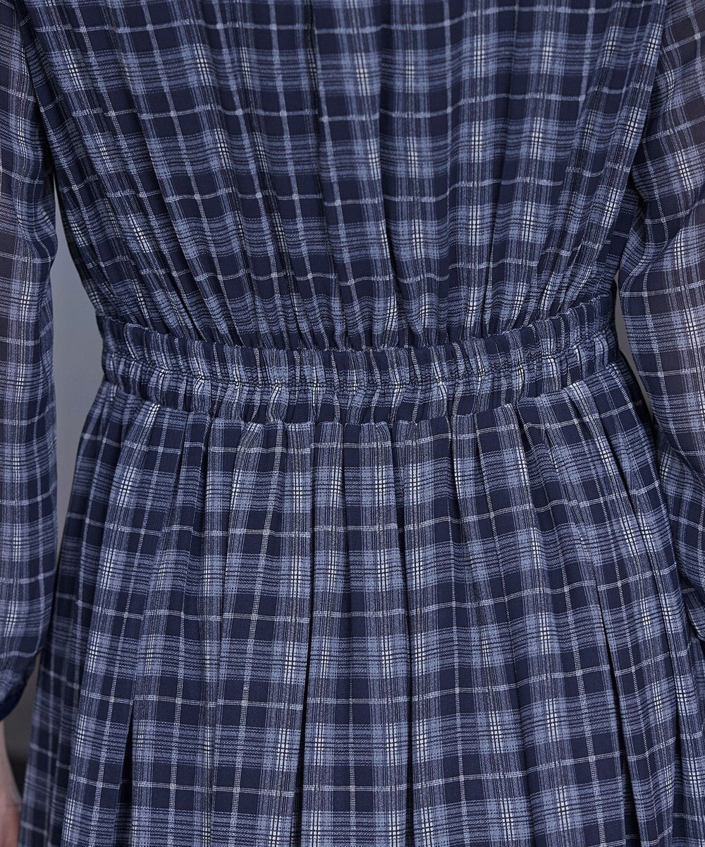 Tiaclasse L シアーチェック配色ワンピース 