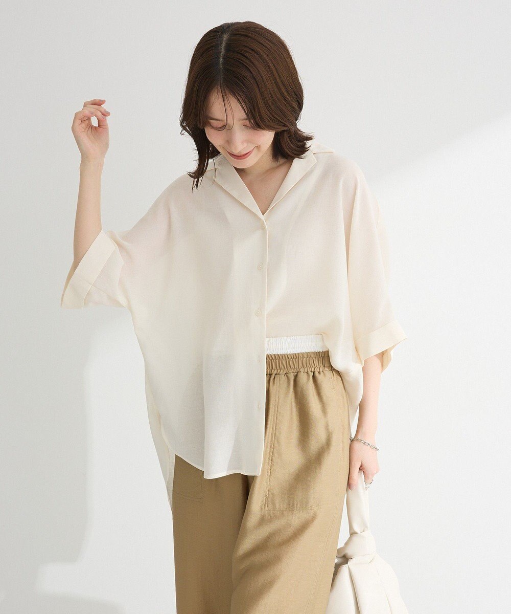 Green Parks 開襟シアージャケット風シャツ 