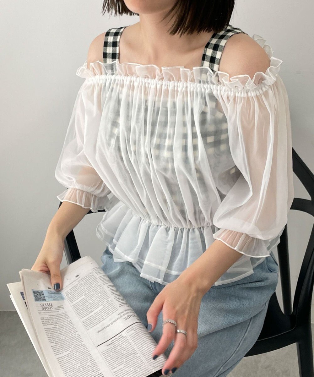 WEGO 【２点セット】キャミSETオーガンジーオフショルブラウス 