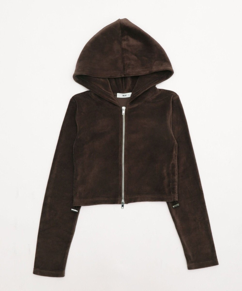 WEGO ベロアショートZIPパーカー 