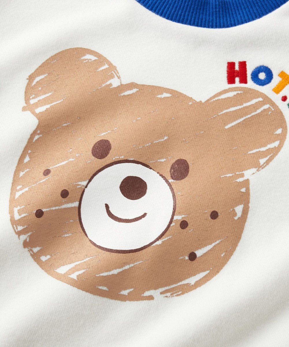 MIKI HOUSE HOT BISCUITS 【80-120cm】ビッグフェイスプリント 裏毛パイル素材 トレーナー 