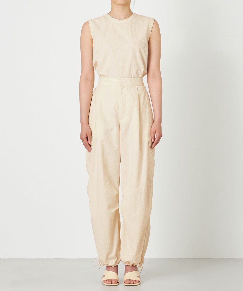 NAVE 【ReNAVE・洗える/撥水加工/接触冷感/UVケア/セットアップ】ナイロンタスラン ノースリブラウス 