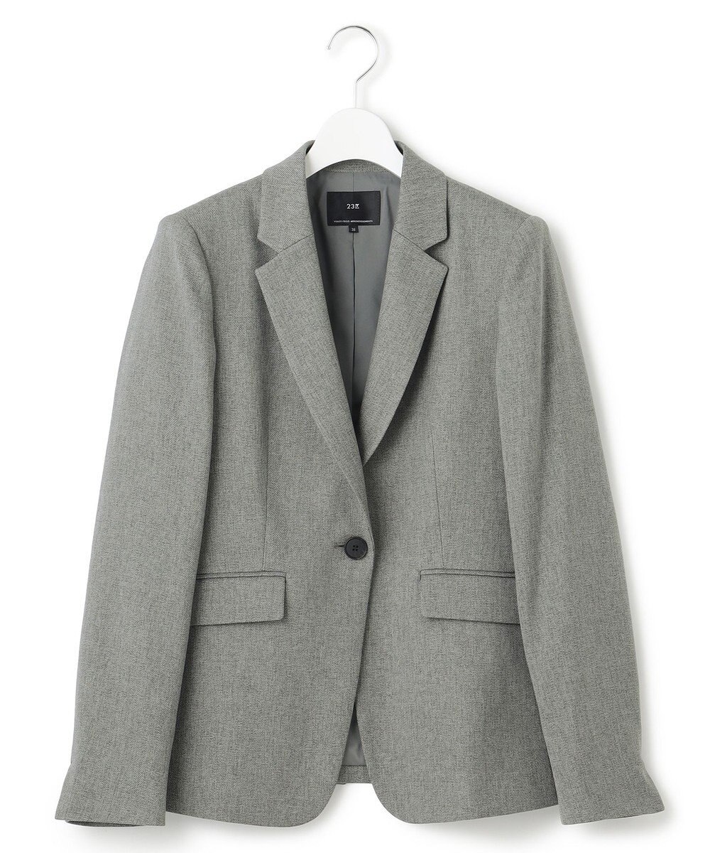 23区 L 【洗える】ウールライクカルゼ テーラード ジャケット 