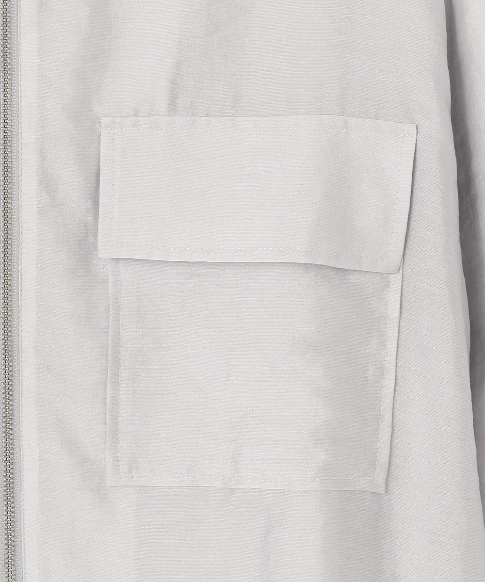 ICB L 【洗える】リヨセルナイロンワッシャー ノーカラーブルゾン 