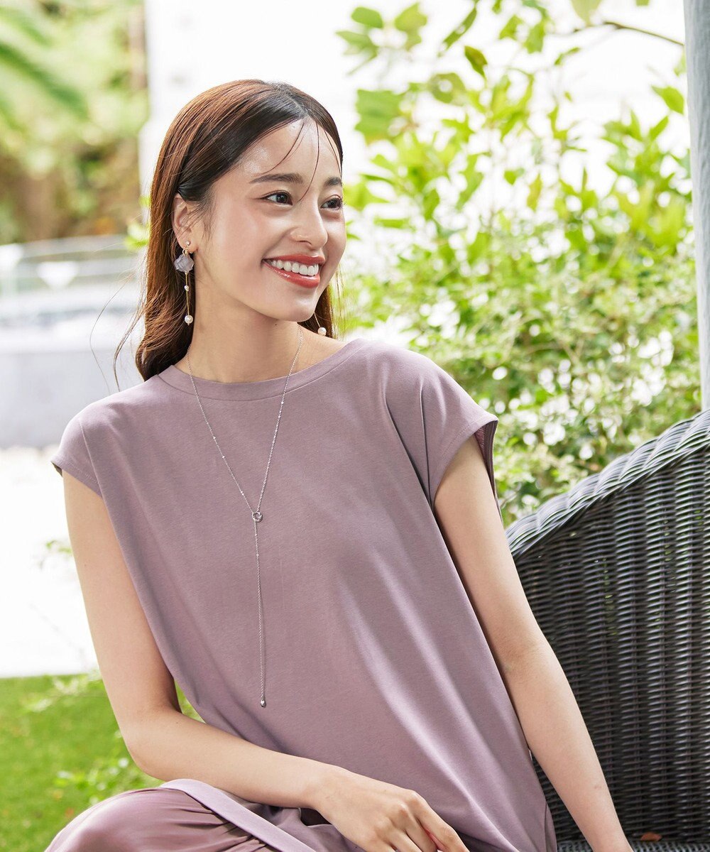 Tiaclasse 【洗える】カットソーコンビヴィンテージサテンワンピース 