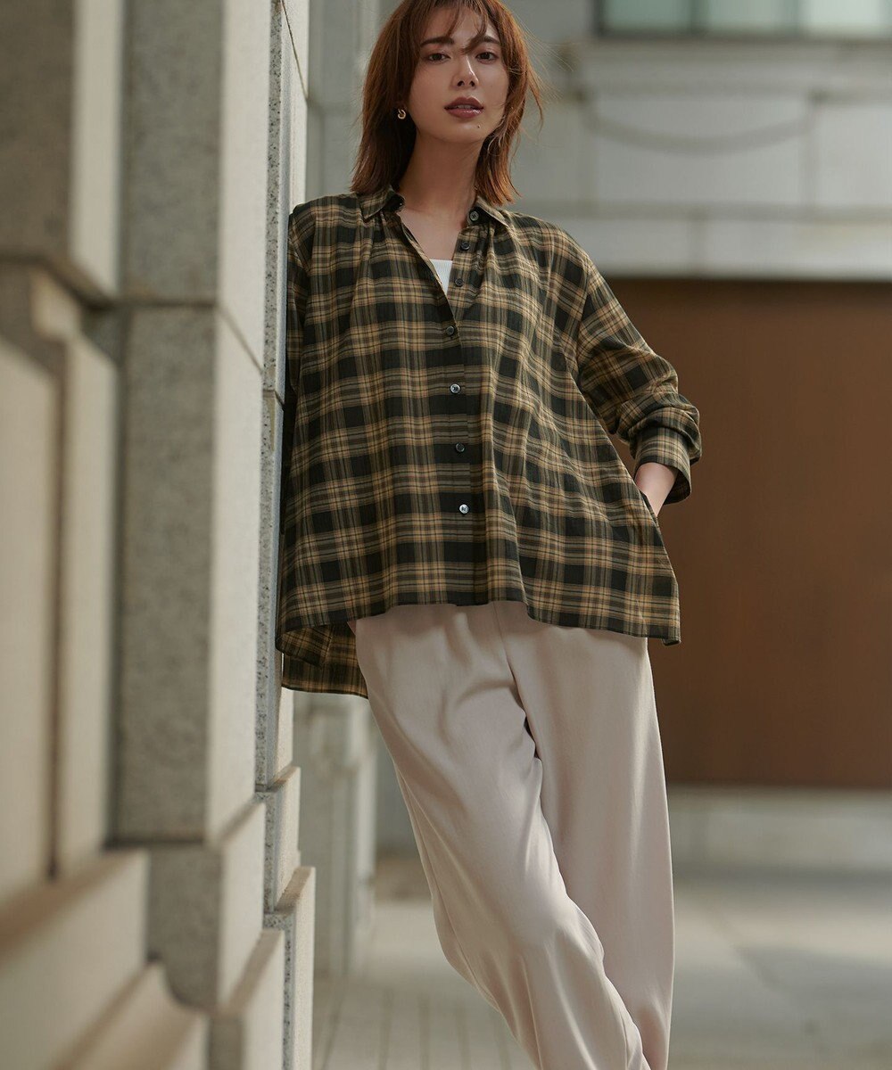 23区 S 【WEB&一部店舗限定】シアーコットン チェック シャツ 