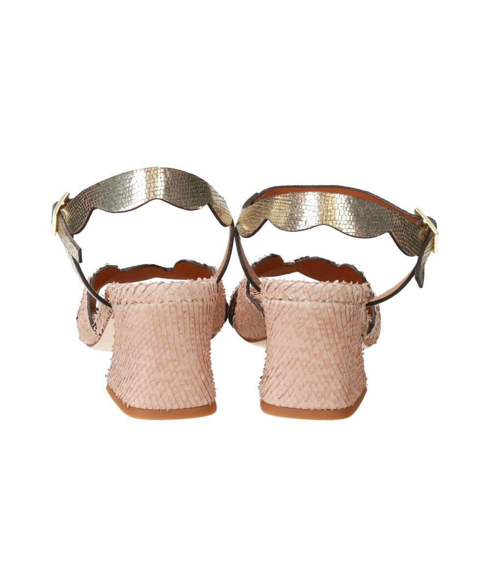 INTER-CHAUSSURES 【DUCCIO DEL DUCA】異素材コンビチャンキーヒールサンダル 