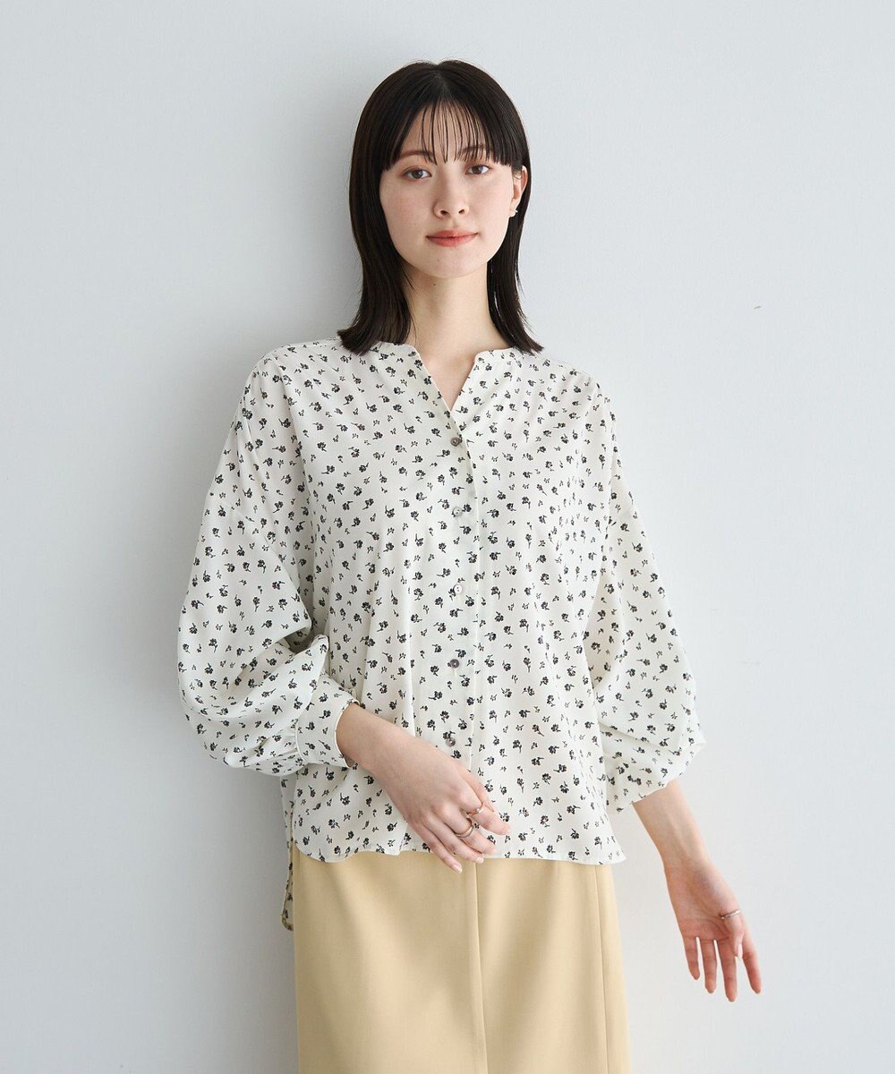 YECCA VECCA 2wayボリューム袖花柄ブラウス 